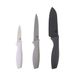 MasterChef Messenset, Messen Keuken Set (3-delige) met Santoku Koksmes, Schilmesjes & Universeelmes, Roestvrĳ Staal, Antiaanbakbladen,Volle Greep, SoftGrip Handgrepen, Scherpe Bladen, Grijs