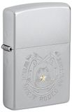Zippo Stormaansteker - Wild West Cowboy, satijn chroom, roterende two-tone - navulbaar - herbruikbaar - winddicht design - geschenkdoos - Made in USA
