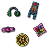 Crocs 5 stuks uniseks schoenbedels Level Up Gamer, meerkleurig, één maat