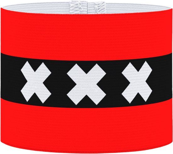 Aanvoerdersband - Amsterdam - Pupil - Rood, zwart en wit - Klein