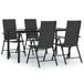 vidaXL Ensemble de jardin 5 pièces poly rotin noir