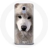 Maniacase Hoesje voor Samsung Galaxy A8 2018 Samojeed Grijs hondenras