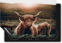 Chefcare Inductie Beschermer Schotse Hooglander Koe in de Zon - 75x55 cm