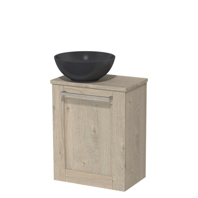 Maxaro Toiletmeubel met Waskom Quartz Modulo Lichtgrijs Eiken 41 cm
