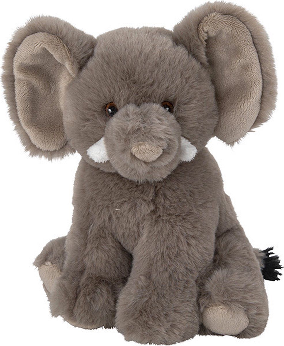 Nature Planet Pluche knuffel olifant 16 cm - Grijs
