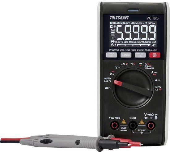 Voltcraft VC195 Multimeter Digitaal CAT III 600 V Weergave (counts): 60000