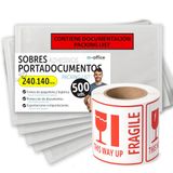 m-office Zelfklevende documentenhoezen 240 x 140 mm, paklijst, transparante enveloppen voor verzending, rekeningen, leverluchtbellen en documenten, waterdicht met sterke hechting - m-office (500 stuks