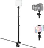MOJOGEAR DS4 Uitschuifbaar Statief met Tafelklem - Verstelbaar 42-100 cm - Met Balhoofd en Telefoonhouder - Metaal