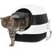 Litière pour chat fermée avec couvercle, pelle et déodorant, design pliable, 52x41x38 cm, blanche et noire