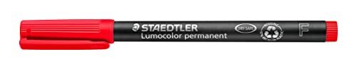 Staedtler STAEDTLER 318-2 Lumocolor permanente pen, fijne lijnbreedte, 0.6mm - rood (Doos van 10)
