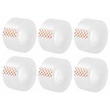 D.RECT 6 stuks kantoortape, doorzichtig plakband, afmetingen 24 mm x 20 m, transparant plakband met sterke hechting