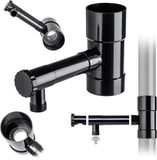 KADAX Regenverzamelaar, 80 mm, regenwaterverzamelaar voor regenpijp, regendief met geïntegreerd ventiel, waterverzamelaar van hoogwaardig kunststof, waterdief, zwart