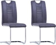 vidaXL Eetkamerstoelen 2 stuks kunstsuède grijs