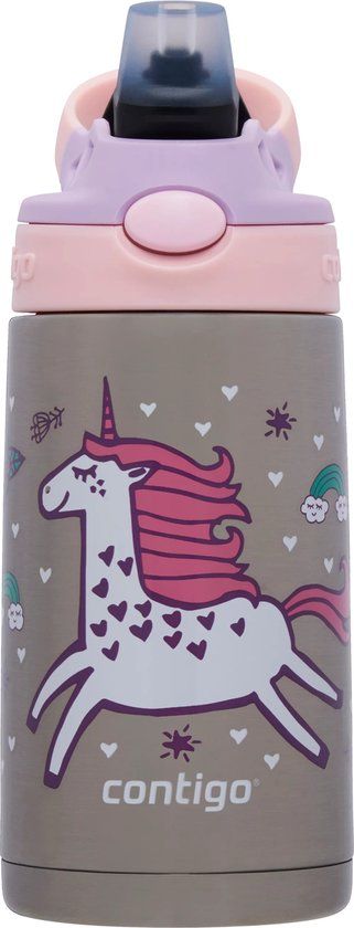 Contigo Easy Clean Autospout - Thermosfles met rietje voor kinderen - 380 ml - Flying Unicorn