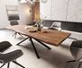 DELIFE Eettafel Edge acacia bruin 260x100 XL kruisframe rechthoek zwart Live-Edge
