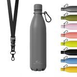 DAIKOKU - Roestvrijstalen Waterfles | Dubbelwandige Thermosfles | 100% Lekvrij | Veilig en Gezond | Multifunctioneel | Grijs | 750 ML