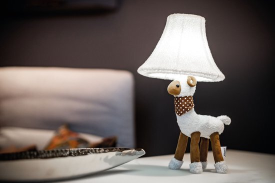 Happy Lamps - Lampen - lamp kinderkamer - volwassenen - Hand gemaakt - Vegan - Wolle Het pluizige schaap