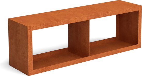 Geroba Egura Cortenstaal Houtopslag Onderverdeling 2 Vakken 1500x385x500 mm