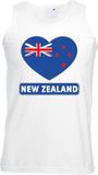 Bellatio Decorations Shoppartners Bv Nieuw Zeeland singlet shirt/tanktop met Nieuw Zeelandse vlag in hart, wit, heren, XXL