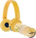 BuddyPhones PopFun Kinder Koptelefoon - Draadloos, Volumelimiet 84/95 dB, 24u Batterij, Bluetooth, Microfoon, Stickers, Geel