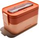 Muitomas Lunchtrommel - 1,7 Liter – Verschillende compartimenten – Magnetron & vaatwasser bestendig - Inclusief bestek - Peach Fuzz