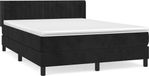 vidaXL Boxspringbed met matras, fluweel, zwart, 140x190 cm