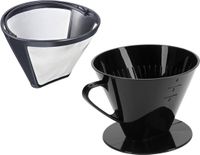 Westmark Koffieset, 2 stuks, permanent filter + koffiefilter maat 4, RVS/kunststof, koffie, Four, zilver/zwart