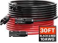 VEVOR 2x Solarkabel Verlengkabel met Vrouwelijke/Mannelijke Connectoren 6mm²/10AWG 9,14m