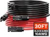 VEVOR 2x Solarkabel Verlengkabel met Vrouwelijke/Mannelijke Connectoren 6mm²/10AWG 9,14m