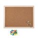 D.RECT SET kurk prikbord met houten frame met meerkleurige punaises, 35 stuks, punaises, kurkbord natuurlijk frame, 30 x 40 cm, 800103