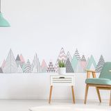 Ambiance Sticker Muursticker - Decoratie voor slaapkamer/woonkamer - Gigantische muursticker van het Scandinavische gebergte Virunga - 110x165cm