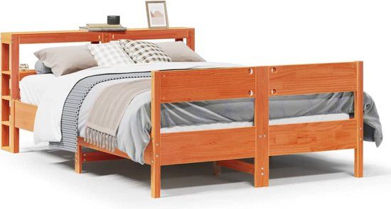 vidaXL Bedframe Massief Grenenhout Wasbruin 120x190 cm