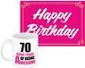 Bellatio Decorations Koffiemok 70 Jaar Vrouw - Roze Keramiek - 300ml