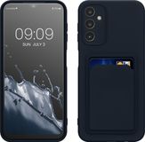kwmobile telefoonhoesje geschikt voor Samsung Galaxy A14 5G - Hoesje met pasjeshouder - TPU case in donkerblauw