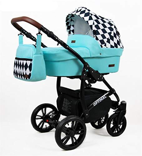 Lux4Kids Kinderwagen Optimum 3-in-1 2-in-1 megaset buggy autostoel babyzitje sportstoel Mint Diamond 3-in-1 met autostoel