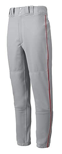 Mizuno Premier Piped Pant - Heren - Grijs/Rood - Maat L