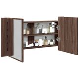 Maison Exclusive - Armoire miroir LED, finition bois chêne, dimensions 90 x 12 x 45 cm, en acrylique