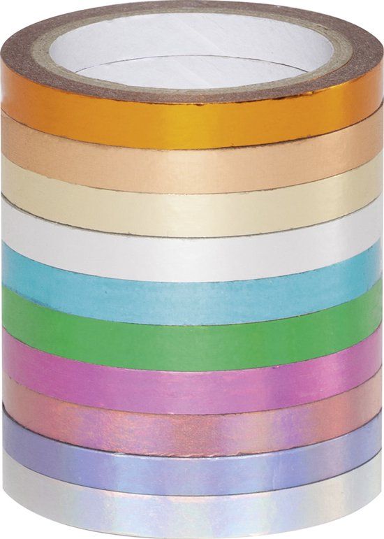 Folia deco plakband Washi-Tape HOTFOIL, set van 10