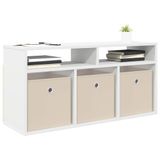 vidaXL Laagkast met lade Wit 87 x 27,5 x 43 cm