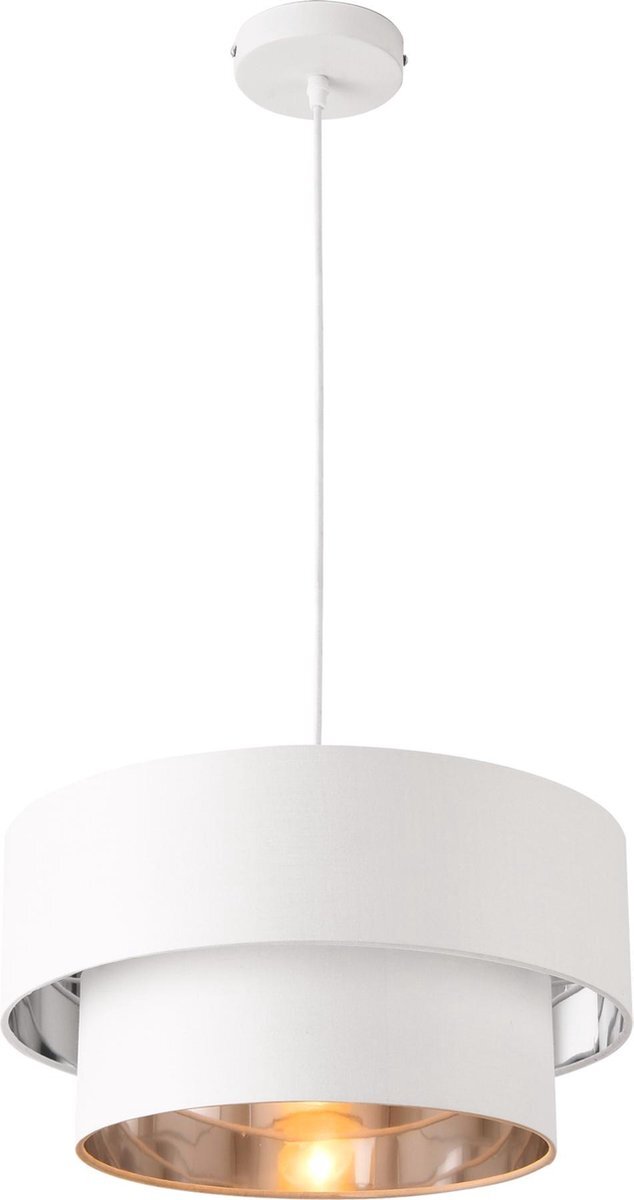 lux-pro Design hanglamp Lopar 149 cm metaal en stof E27 Ø40 wit