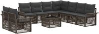 vidaXL - Tuinbank - Set - 10 - st - Grijs - poly - rattan