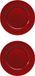 Merkloos / Sans marque Othmar Decorations Bv 4x stuks diner borden/onderborden rood met glitters 33 cm