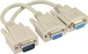 InLine VGA Y-adapterkabel, VGA male naar 2x VGA female