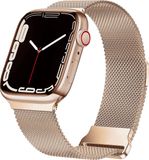 By Qubix - Milanese band - Champagne / rosé goud - Extra sterke magneet - Geschikt voor Apple Watch 38mm / 40mm / 41mm / 42mm