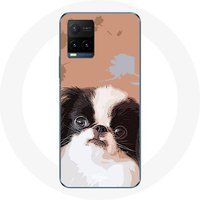 Maniacase Hoesje voor Vivo Y21s 2021 / Y21 2021 Hondenras Japanse Spaniël Zwart Wit