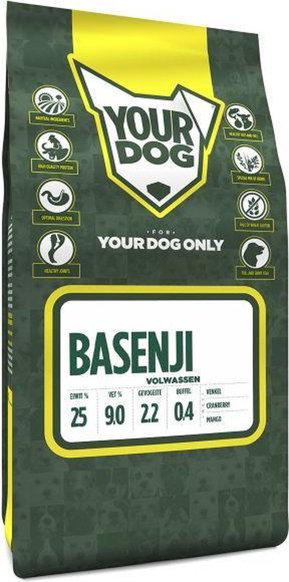 Yourdog Volwassen 3 kg basenji hondenvoer