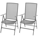 VidaXL Chaise de jardin acier anthracite (2 pièces)