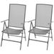 VidaXL Chaise de jardin acier anthracite (2 pièces)