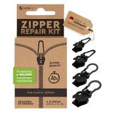 Zlideon Zipper Repair Kit for Plastic Zippers Multipack - 4pcs - Black