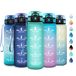1 liter waterfles met filter, BPA-vrije waterfles, herbruikbaar, motiverende fles met tijdsweergave, lekvrij, ideaal voor school, kantoor, camping